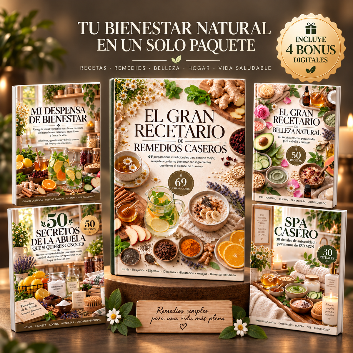 📦 El Gran Recetario: Remedios Caseros + 4 Bonus